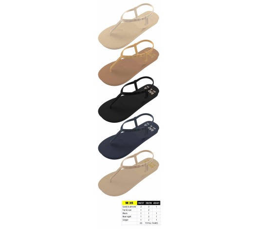 Tongs Femmes - du 36 au 41 - 5 couleurs - 20 paires